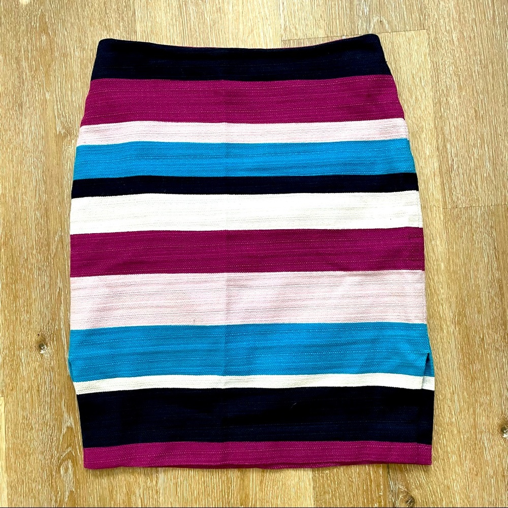 LOFT Purple Striped Pencil Skirt / High Waisted / Size 2P